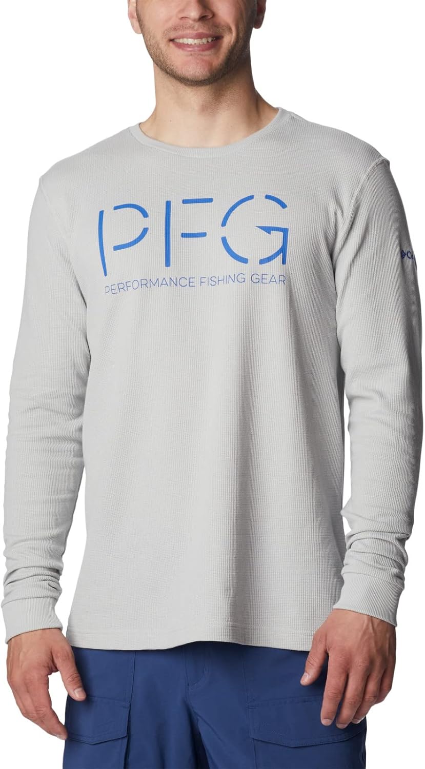 

Футболка Columbia Men's PFG Utility Hook Waffle Long Sleeve, Cool Grey/Blue Macaw, Серый, Футболка Columbia Men's PFG Utility Hook Waffle Long Sleeve, Cool Grey/Blue Macaw