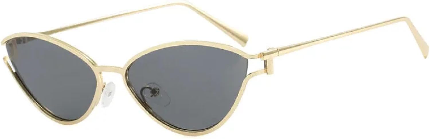 

Солнцезащитные очки с защитой от УФ-излучения UV400 | Металлические очки в стиле «кошачий глаз» в стиле панк | Для женщин и мужчин, для занятий спортом на открытом воздухе и вождения DSVIGF, Black