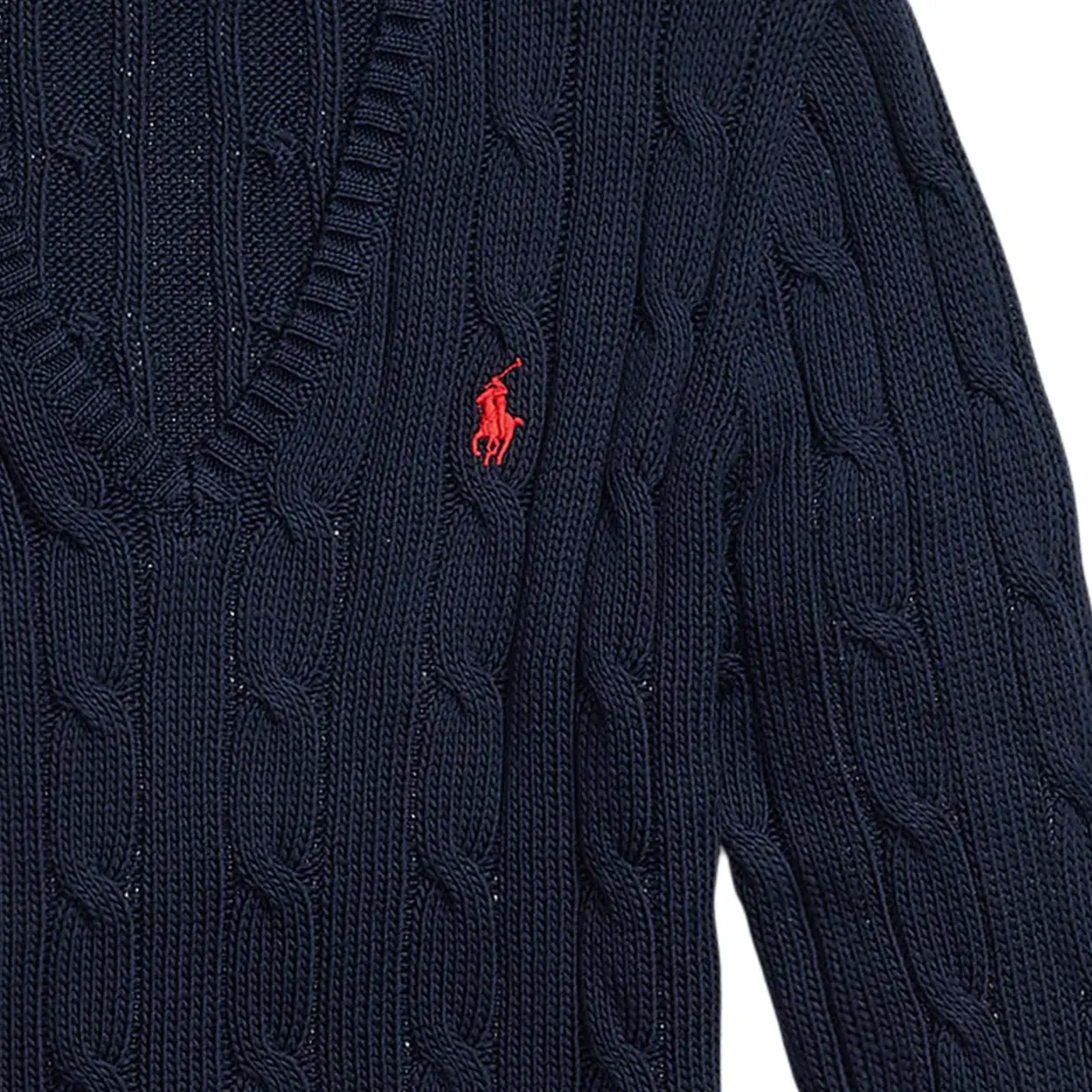 Вязаный свитер с V-образным вырезом Polo Ralph Lauren, темно-синий — фото 4
