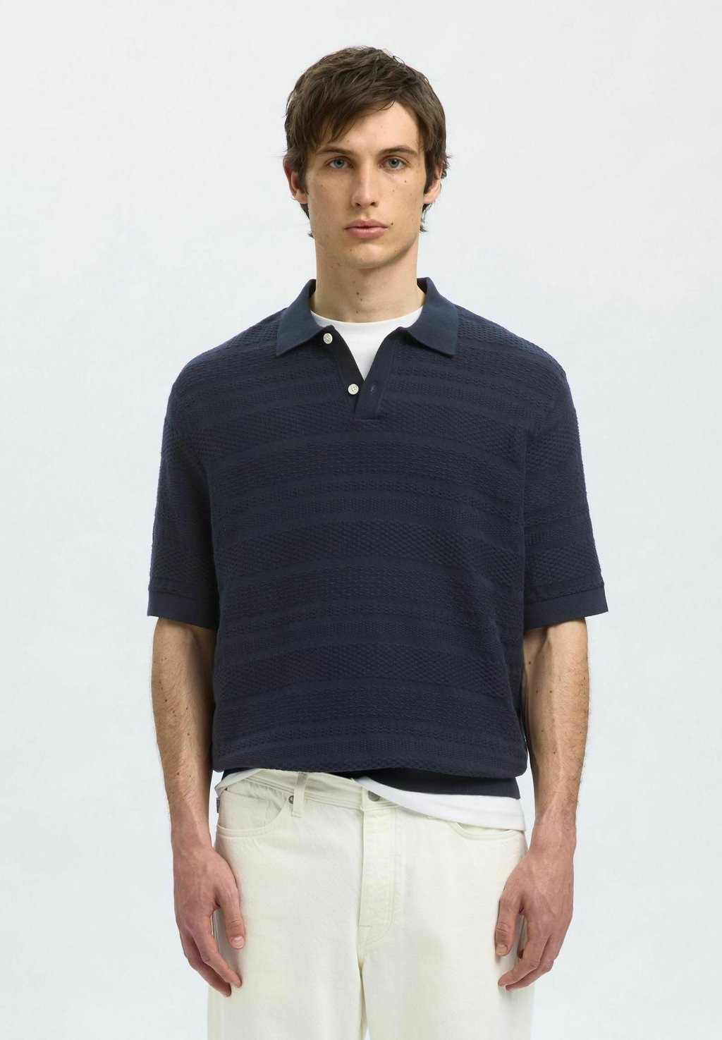 

Рубашка поло SLHFOAM RELAXED STRUCTURE Selected Homme, темно-синий