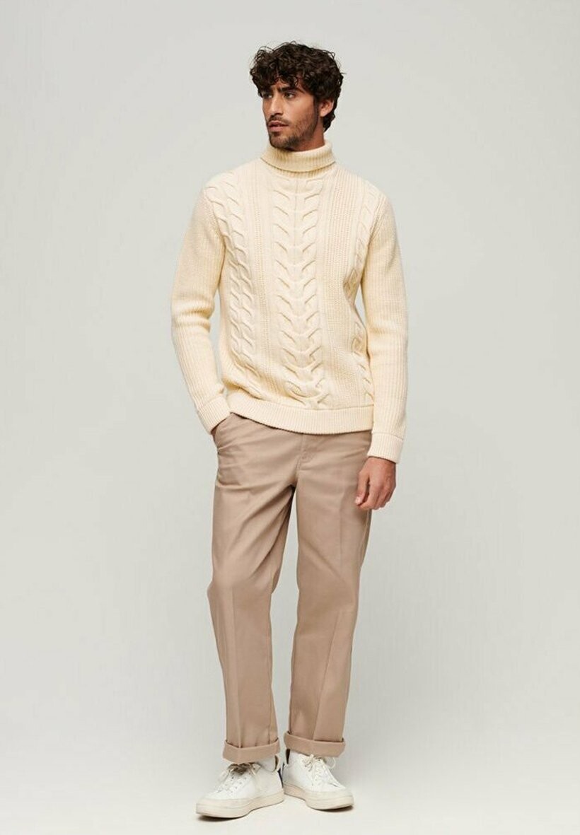 

Джемпер CABLE ROLL NECK Superdry, белый