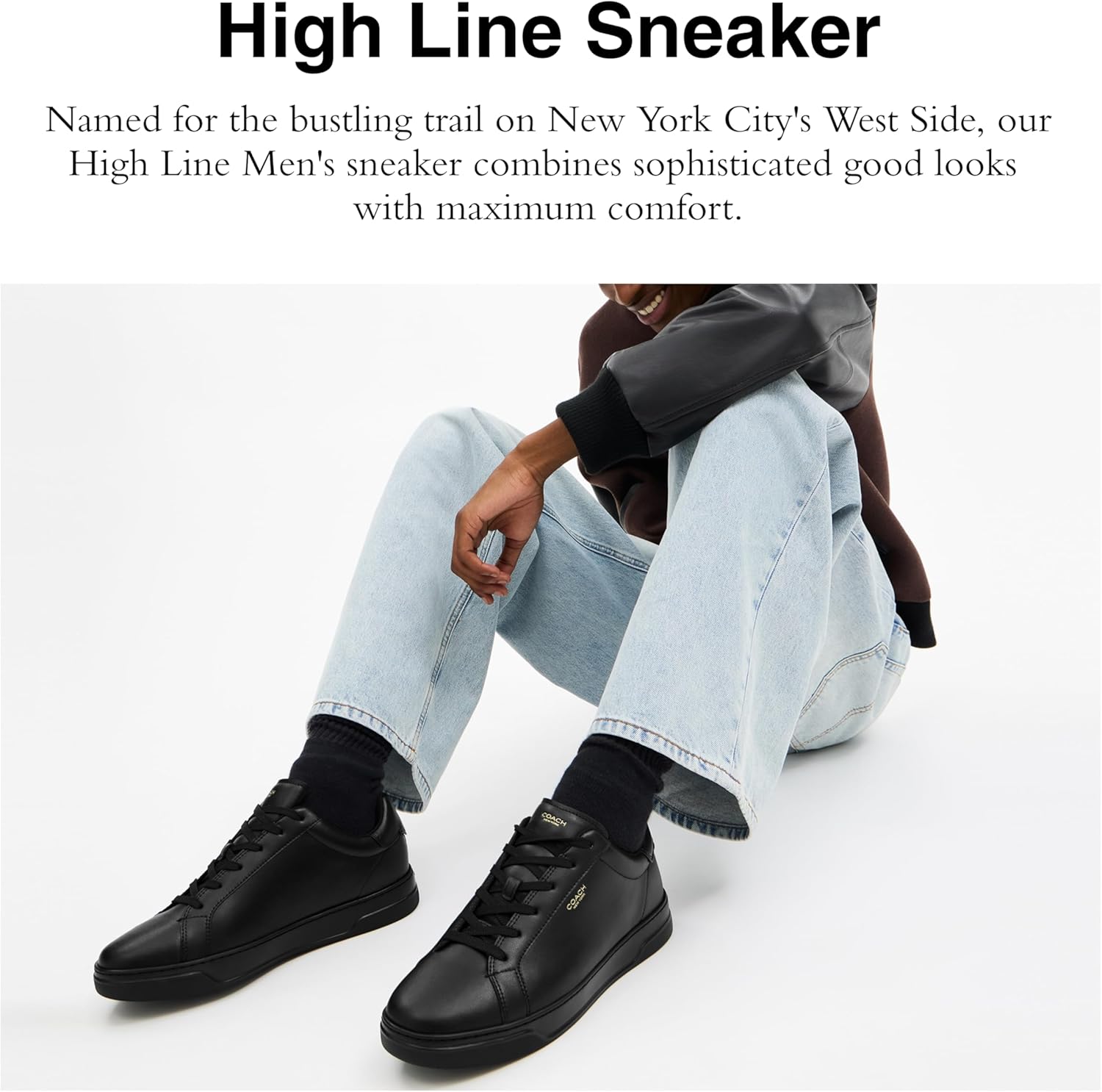 Мужские кроссовки Coach High Line High Top из фирменного канваса, черный — фото 2