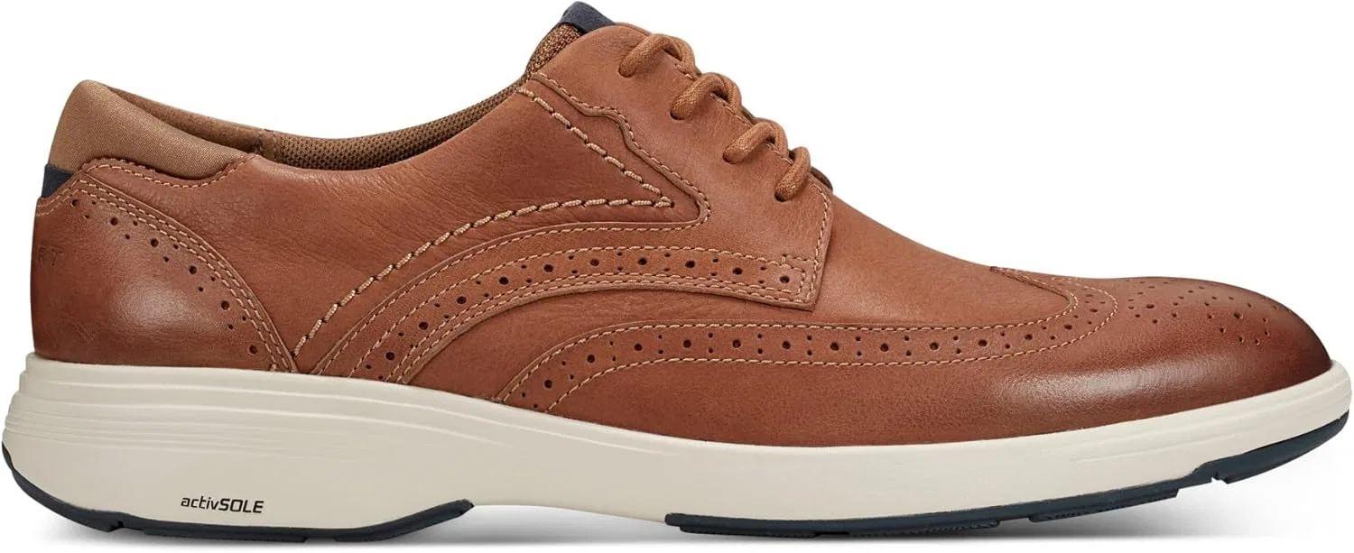 Мужские оксфорды Rockport Noah Wingtip, Caramel Leather — фото 3