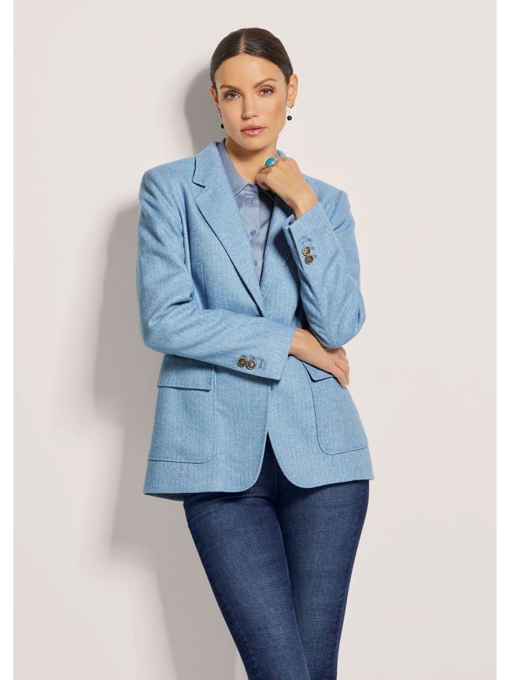 

MADELEINE Элегантный деловой пиджак с отложным воротником, стально-серый/дымчато-синий