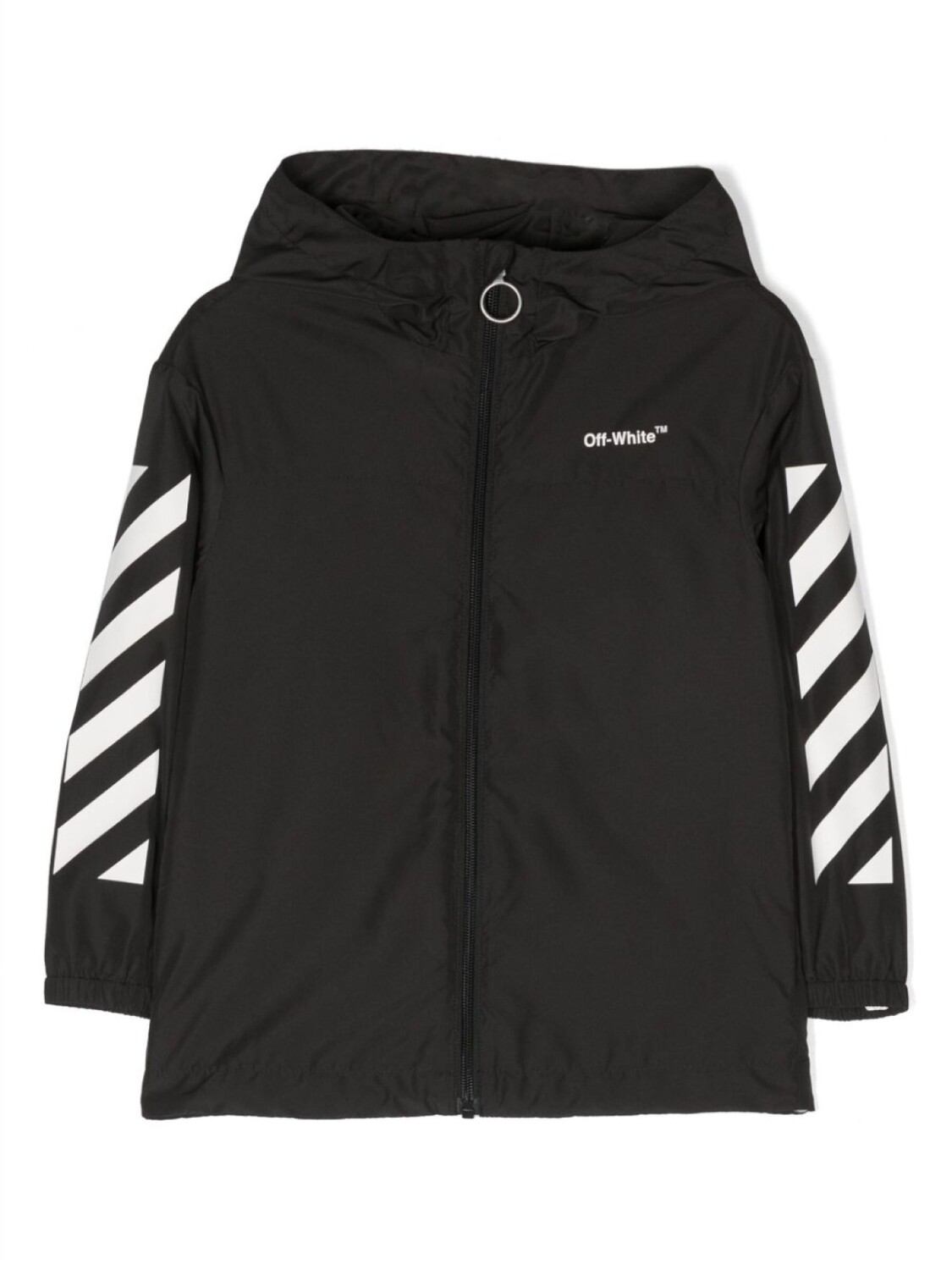 

Off-White Kids непромокаемая куртка с логотипом, черный