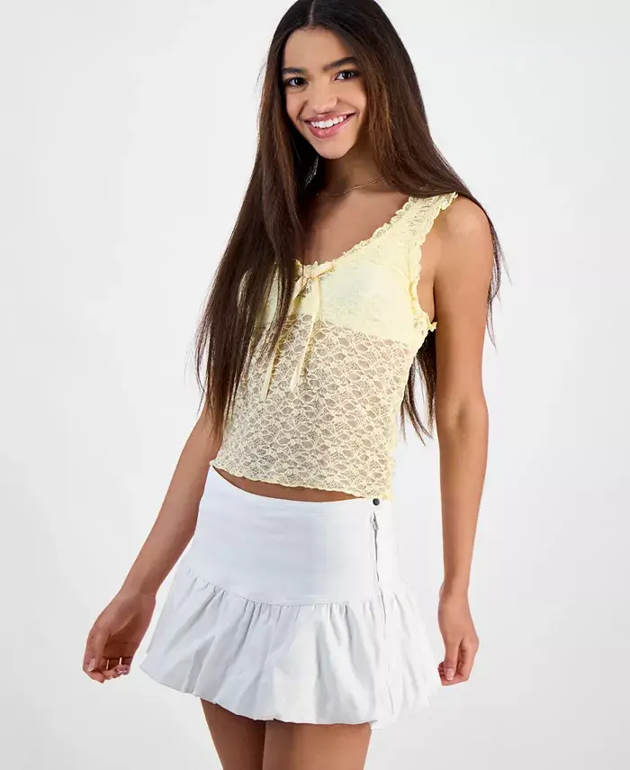 

Женский топ без рукавов с кружевом Juniors Madden Girl, желтый