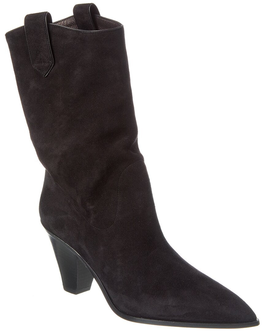 Ботильоны-ковбойки Aquazzura Boogie Suede, черный