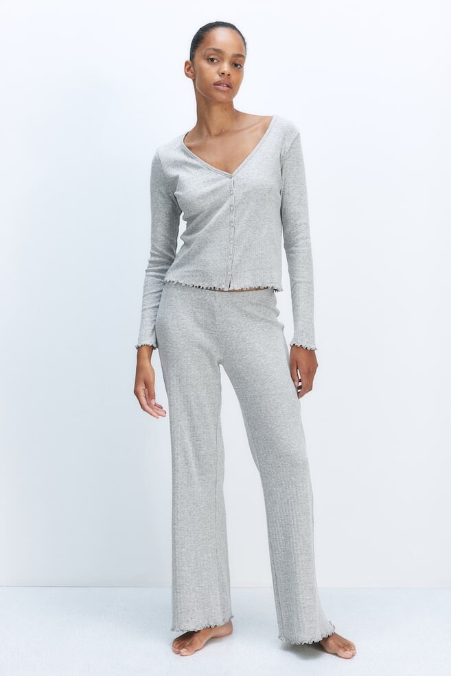 

Пижама из трикотажа пуантелле H&M, серый