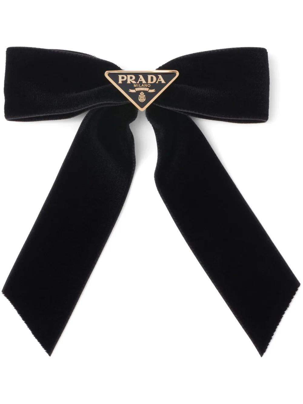 Заколка для волос с логотипом Prada, черный