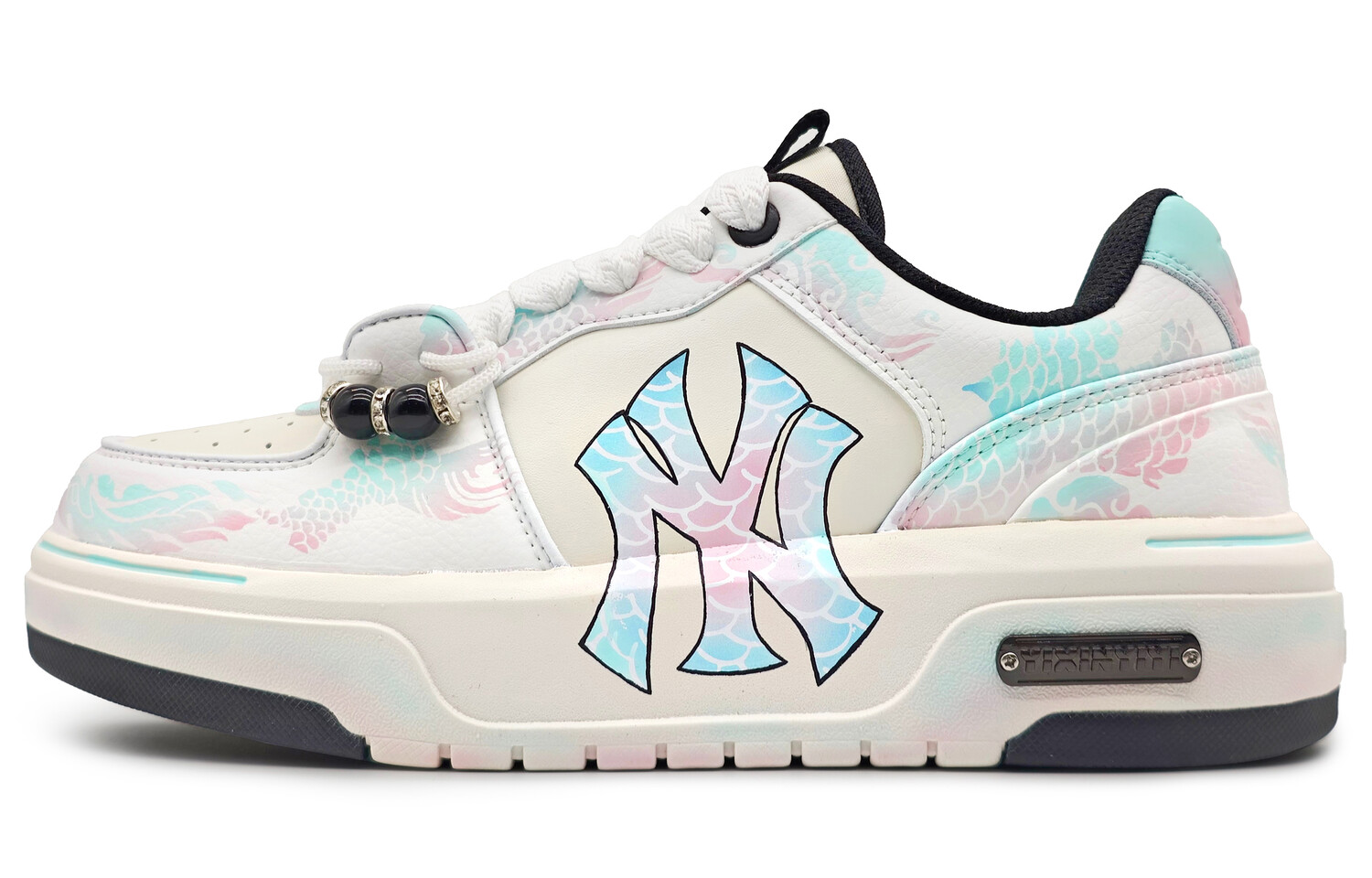 

Кроссовки MLB Chunky Liner Skateboarding Shoes Unisex Low-top White/pink, белый/черный