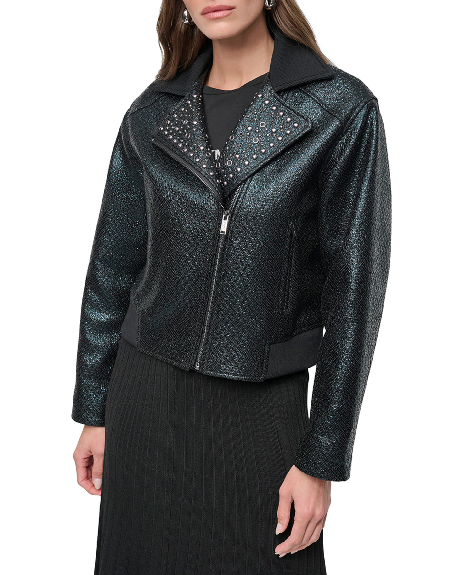 

Мотоциклетная твидовая куртка на молнии DKNY, черный