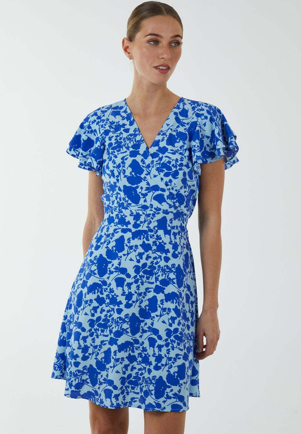 

Платье повседневное WRAP RUFFLE MINI Blue Vanilla, цвет blue