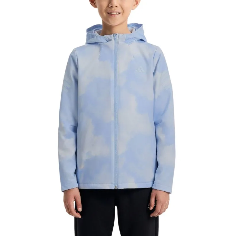 Детская куртка с капюшоном Moderate Adidas, светло-синий blended camouflage
