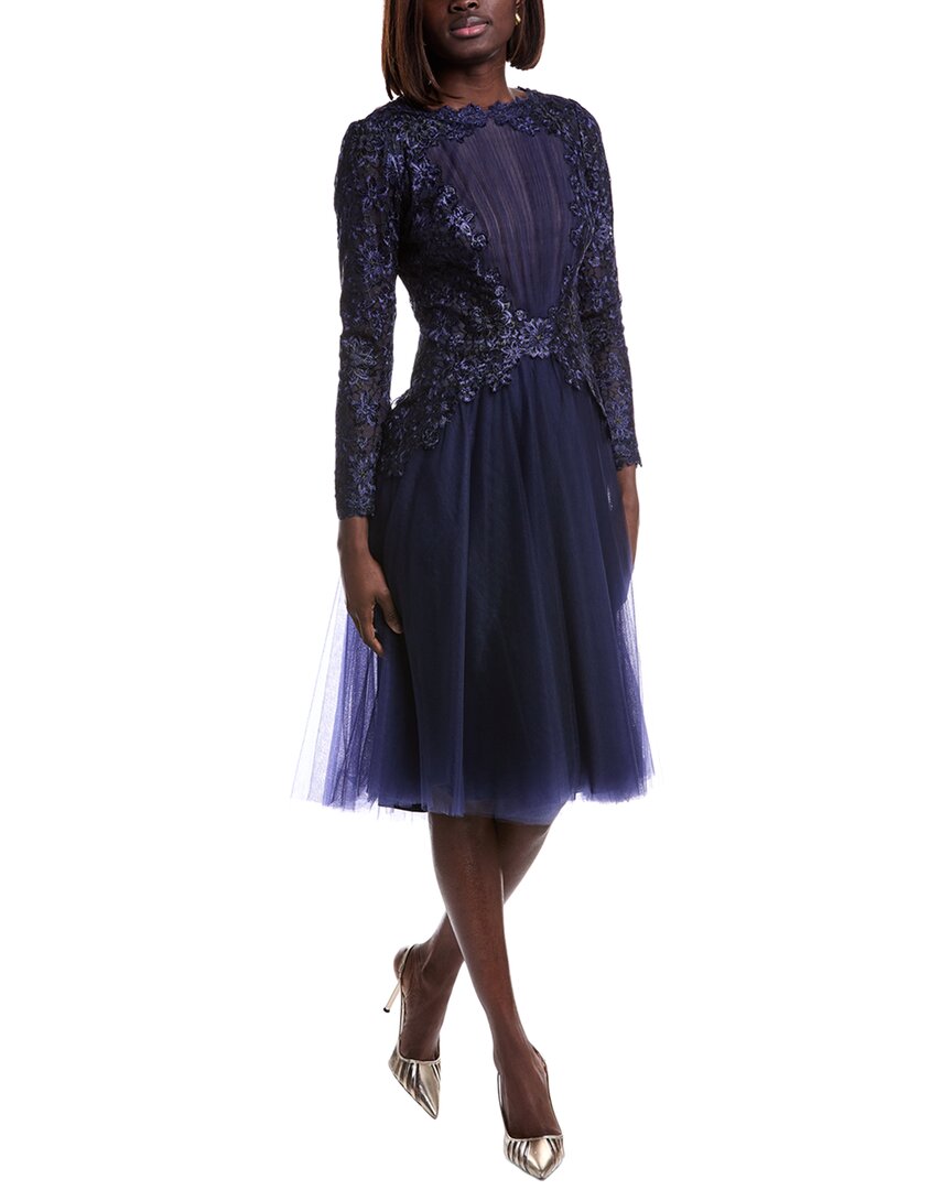 

Tadashi Shoji Тюлевое миди-платье, синий