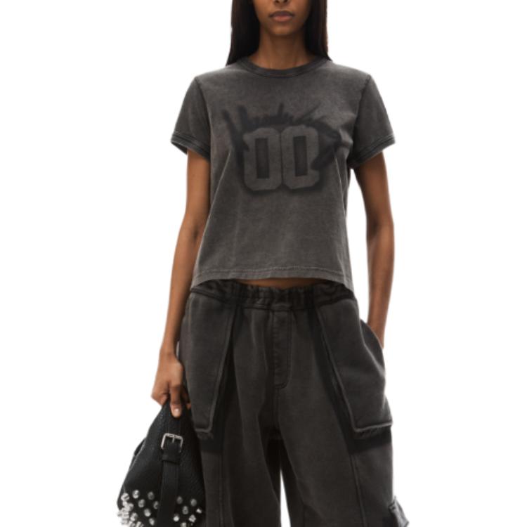 Графическая футболка с принтом Crewneck Alexander Wang, серый — фото 4