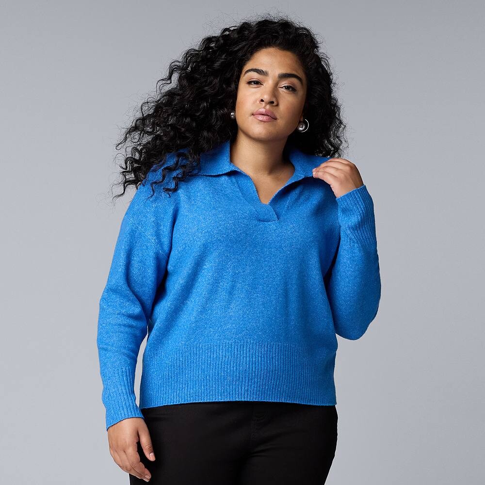 

Большие размеры Simply Vera Vera Wang Пуловер из кашемира Свитер, цвет Vera Cerulean Blue
