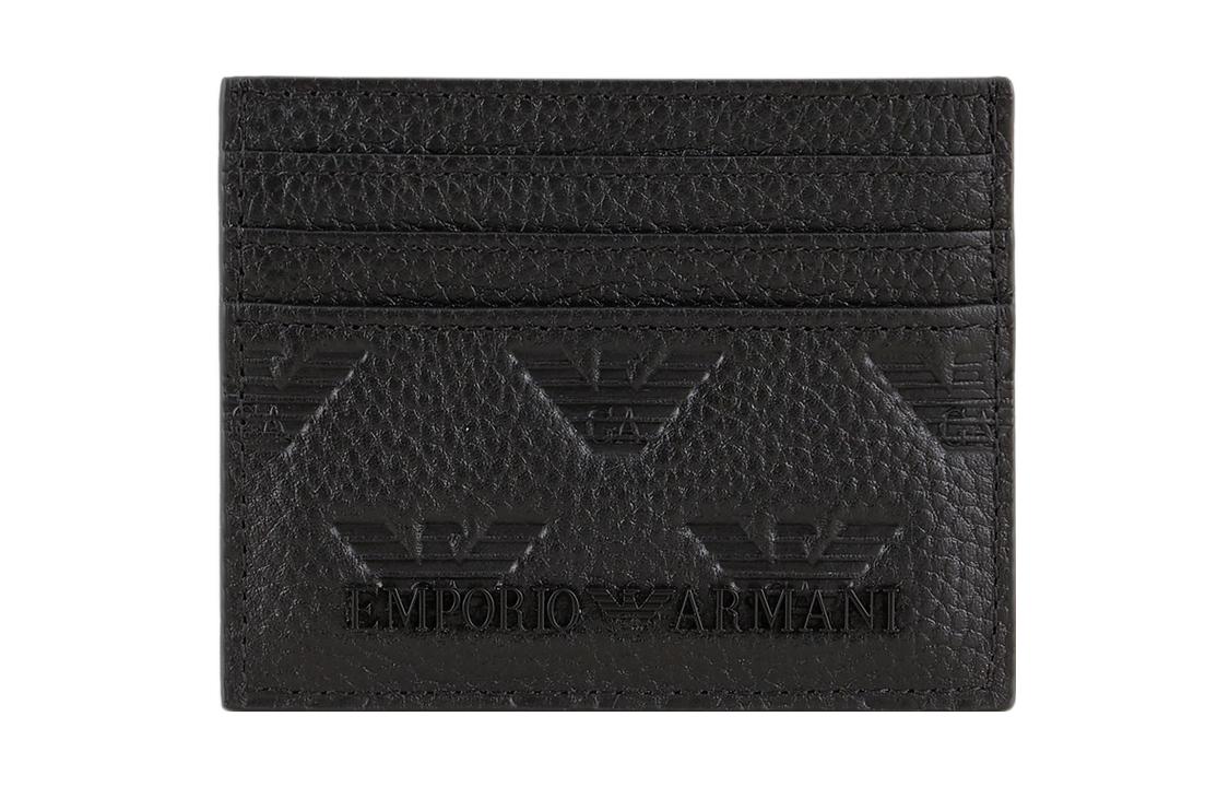 

EMPORIO ARMANI Кожаный визитник мужской черный Cow Leather, Black