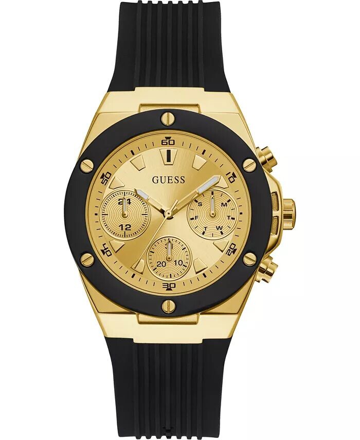 

Часы унисекс с черным силиконовым ремешком 39 мм GUESS