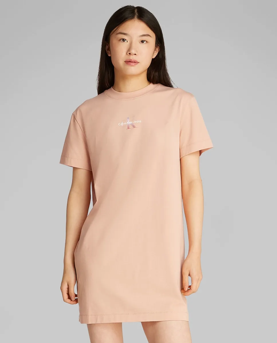 

Женское короткое платье-футболка Calvin Klein Jeans, коралловый