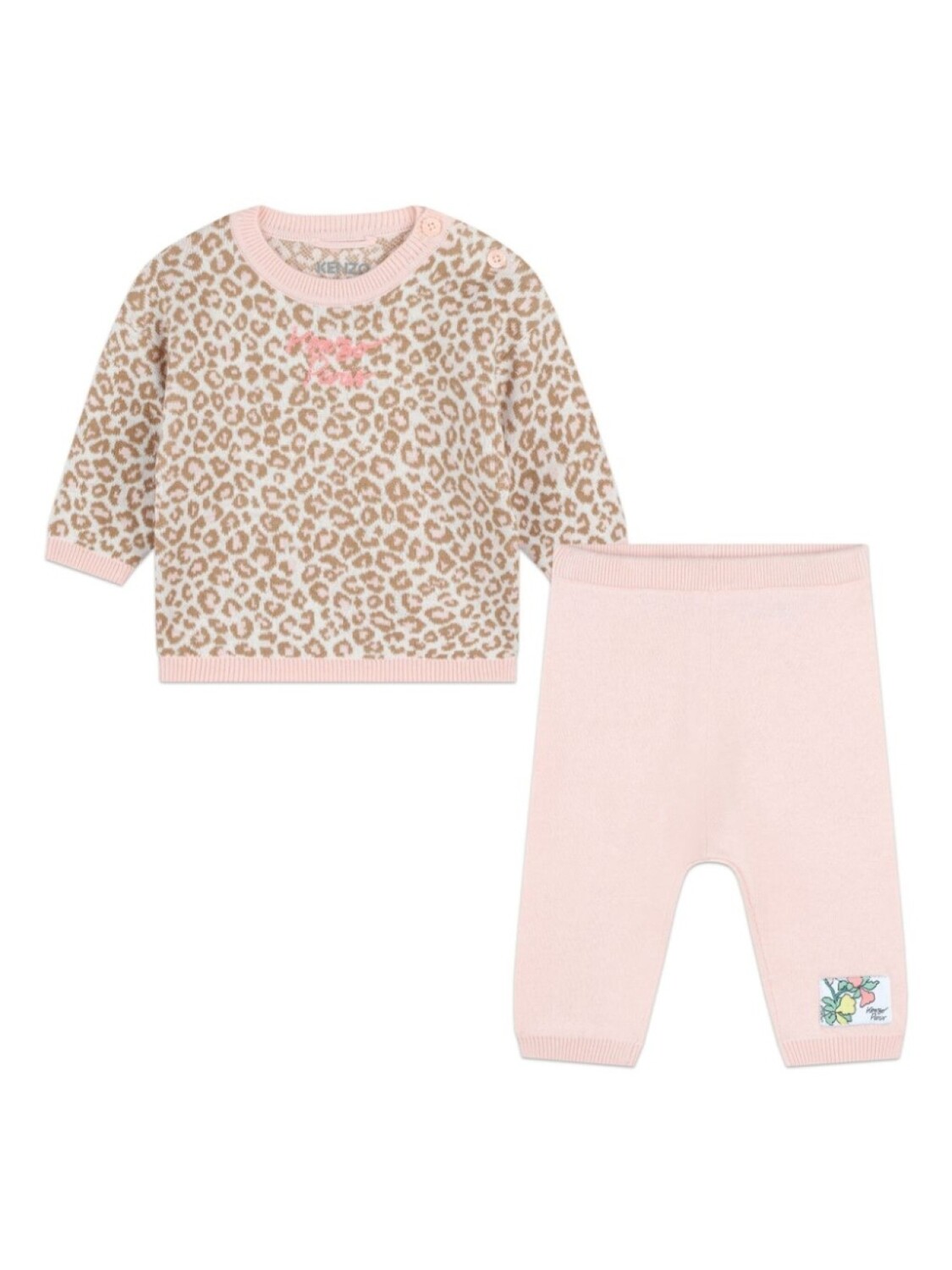 

Kenzo Kids комплект из органического хлопка с вышитым логотипом, розовый