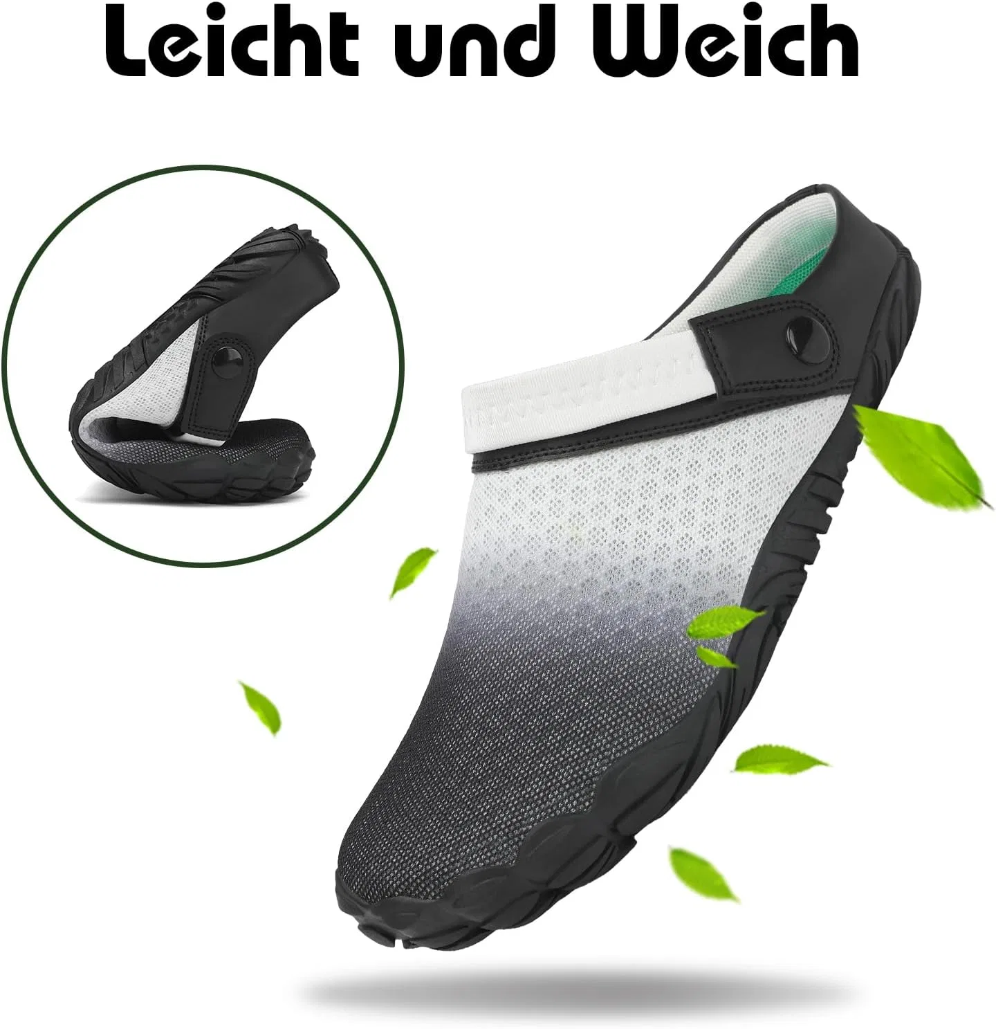 Сабо Mishansha Pantoletten Herren Sommer Gartenschuhe Damen Atmungsaktiv Barfuß Hausschuhe 36-48 EU, White — фото 3