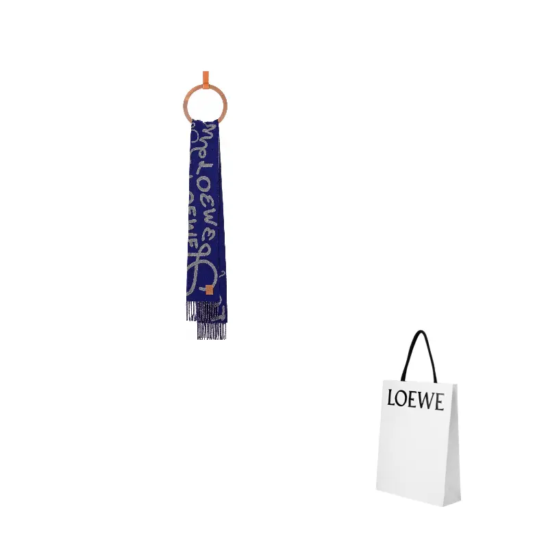 

LOEWE Вязаный шарф женский, Blue Gray