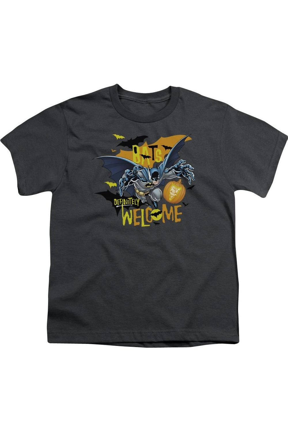 

Футболка с коротким рукавом для детей "Batman Bats Welcome" Gildan, Charcoal