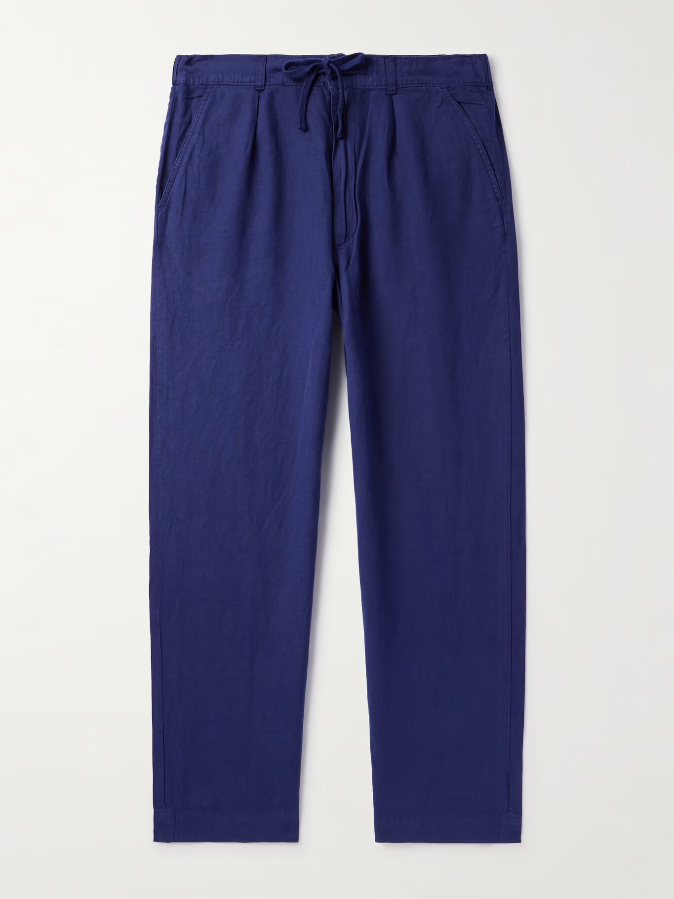 

Брюки Prepster Straight-Leg со складками из смеси льна и хлопка на завязках POLO RALPH LAUREN, темно-синий