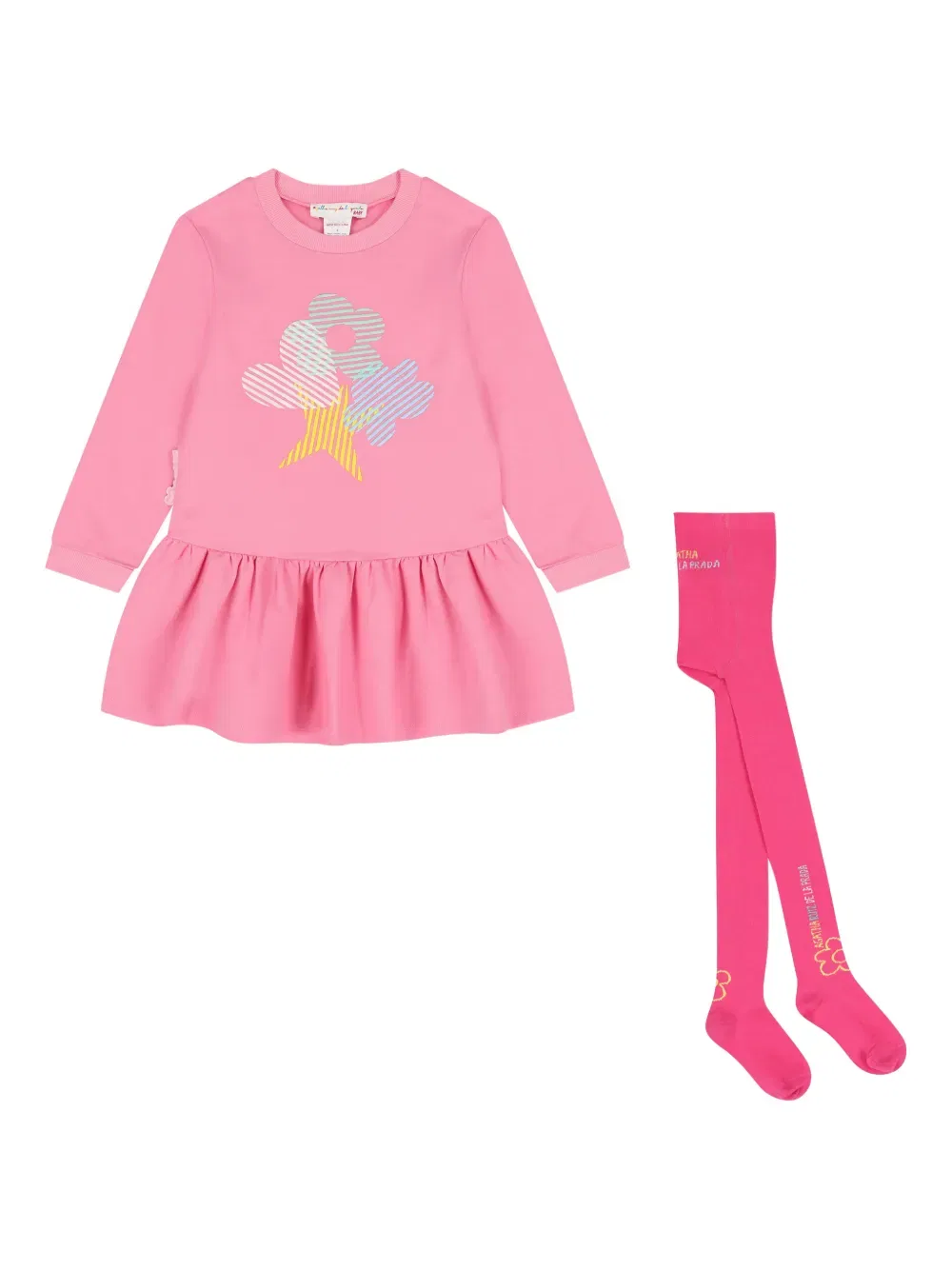 Комплект из платья и колготок с графичным принтом Agatha Ruiz De La Prada, розовый