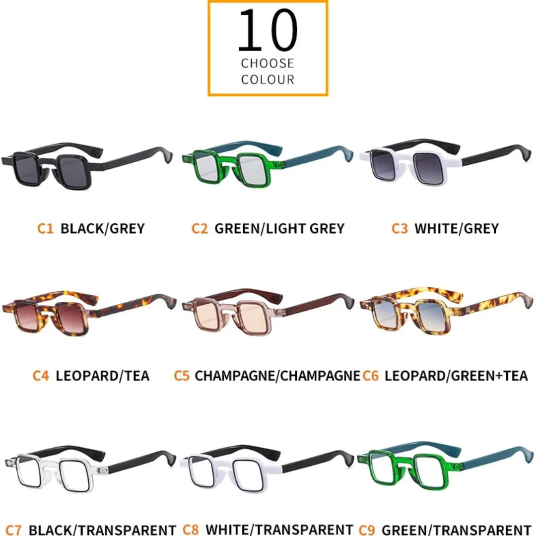 

Солнцезащитные очки для мужчин и женщин - защита UV400 - маленькие панк-заклепки, цветные линзы, для занятий спортом на открытом воздухе и вождения DSVIGF, White