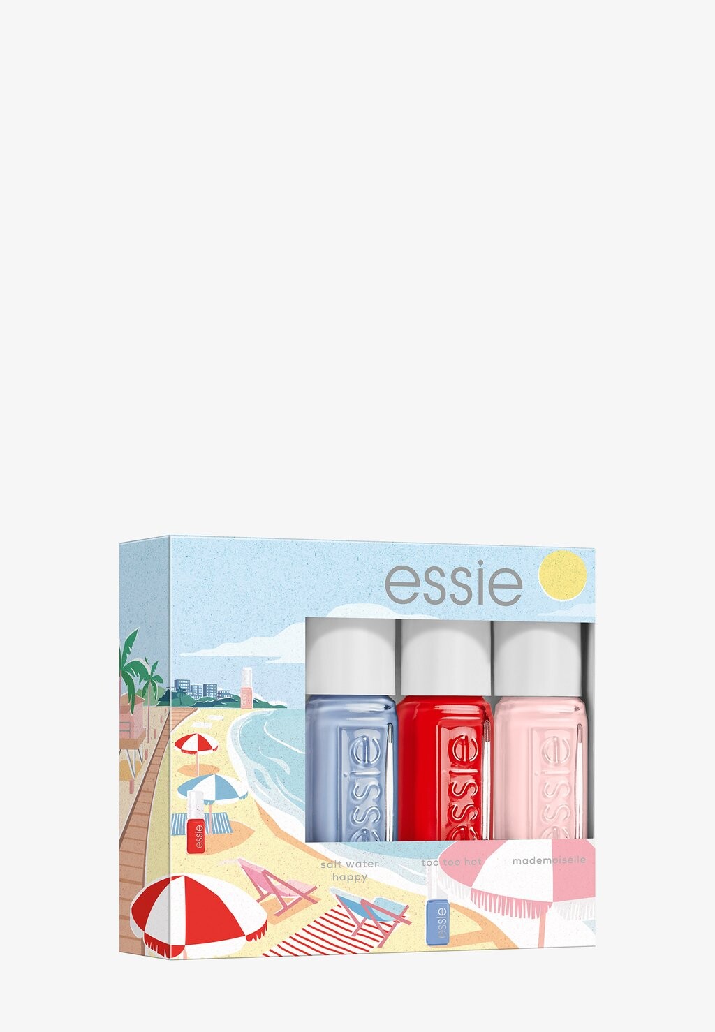 

Набор для ногтей Essie Nail Lolish Kit 1 Essie, цвет mademoiselle, too too hot, saltwater happy