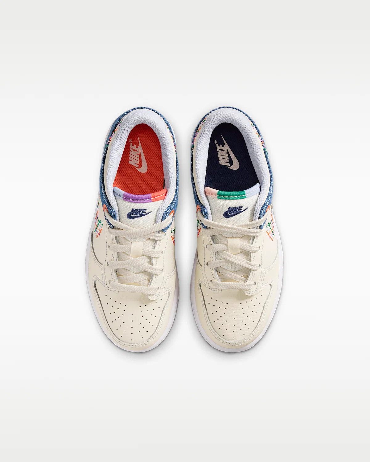 Кроссовки Nike Dunk Low для маленьких детей, Soft Pearl/Blue Denim/Midnight Navy/Multi-Color — фото 4