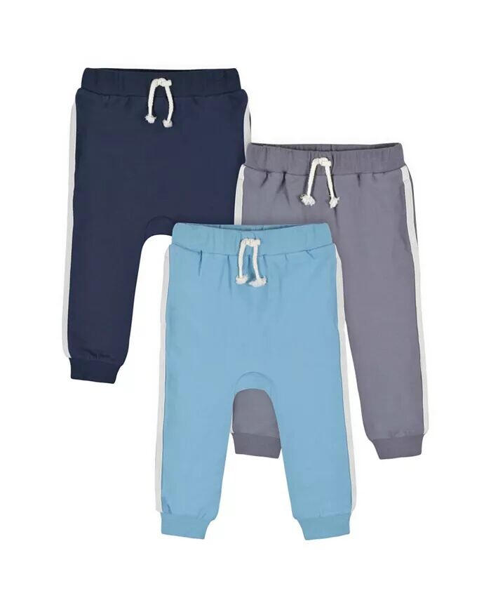 

Джоггеры горчичного и серого цвета для мальчиков, 3 упаковки Gerber, синий