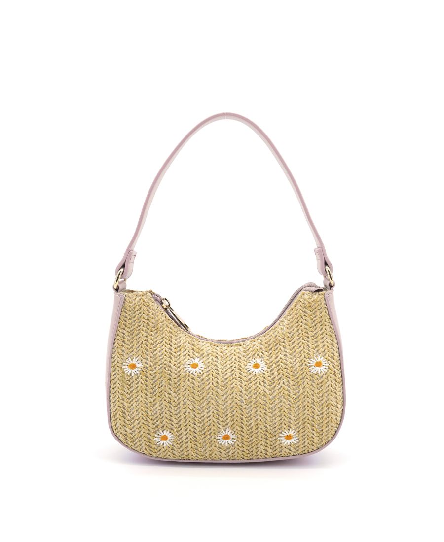 

Сумка Nyomi с цветочным принтом и соломенной ручкой через плечо LIKE DREAMS, Pink