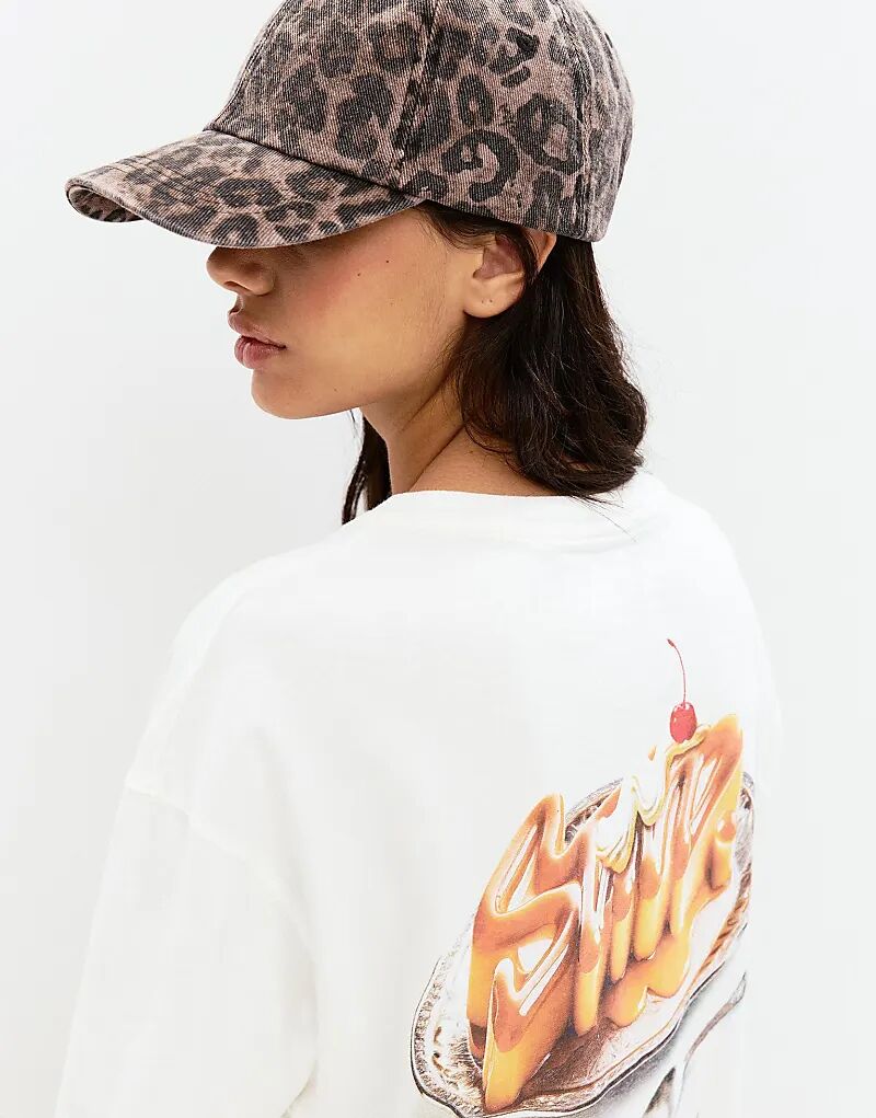 

Кепка Pull&Bear с леопардовым принтом коричневого цвета