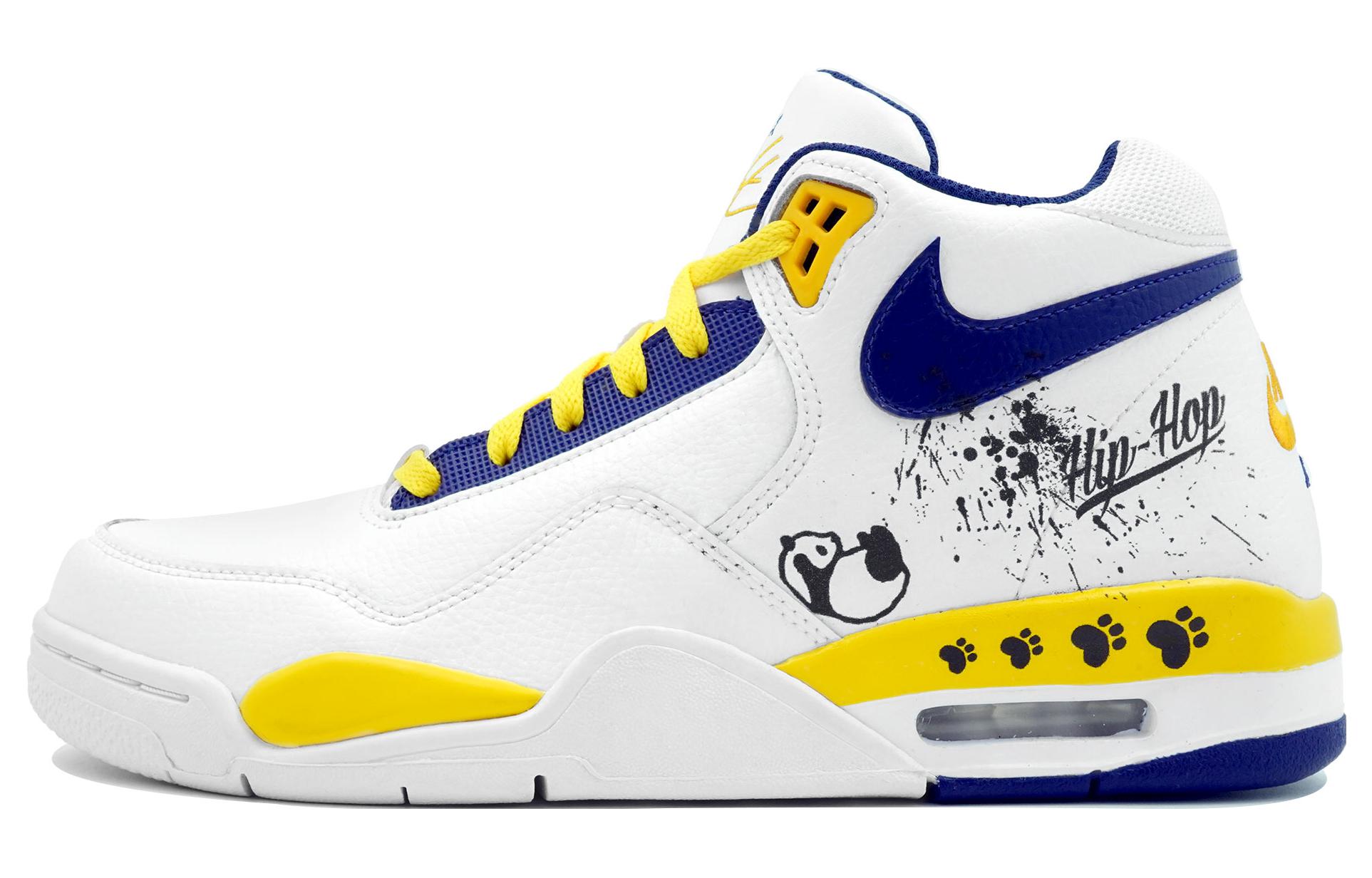 

Кроссовки Nike Flight Legacy Vintage Basketball Shoes Men Mid-Top Blue Yellow