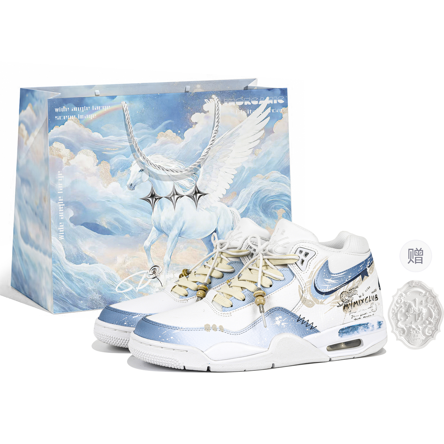 

Парные кроссовки Flight Legacy Vintage баскетбольные Unisex Mid top Nike, синий белый