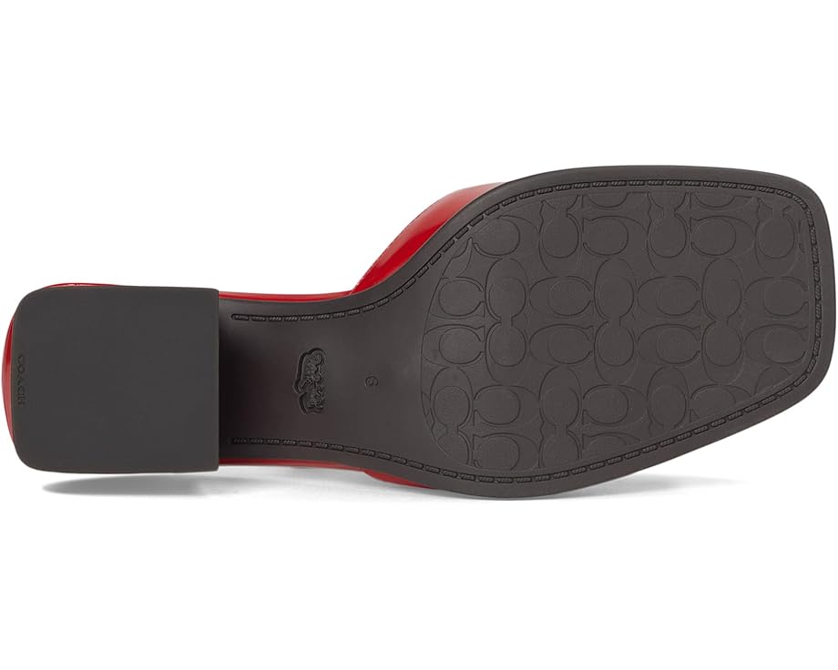 Туфли COACH Sculpted C Leather Block Heel Sandals, цвет Sport Red — фото 3