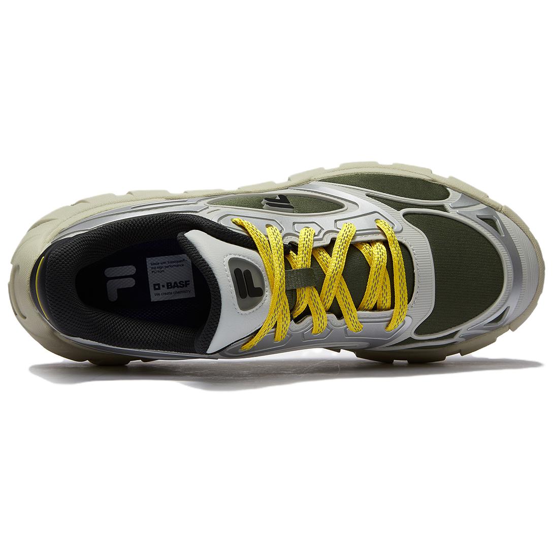 BONE DX Spine Shoes Прочные Дышащие Низкие Повседневные Кроссовки Мужские Зеленый Серый FILA FUSION, Четырехлистный Клевер Зеленый/Серебристый Серый — фото 3