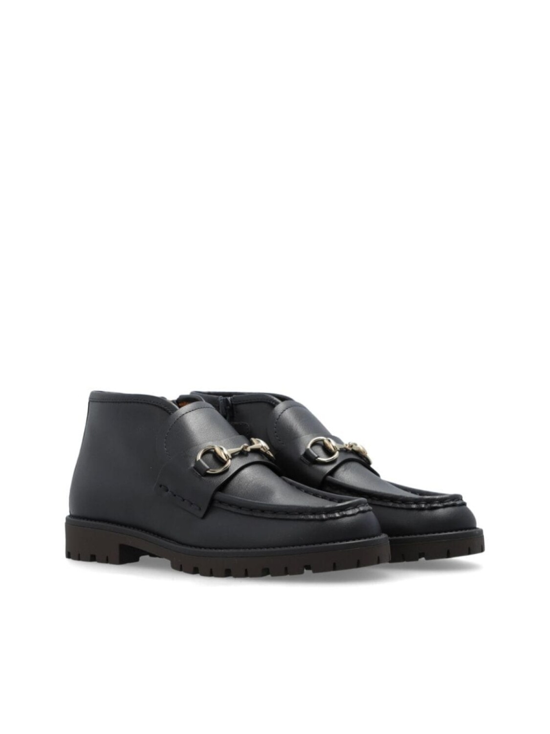 

Ботильоны из кожи Gucci Kids с отделкой Horsebit, синий