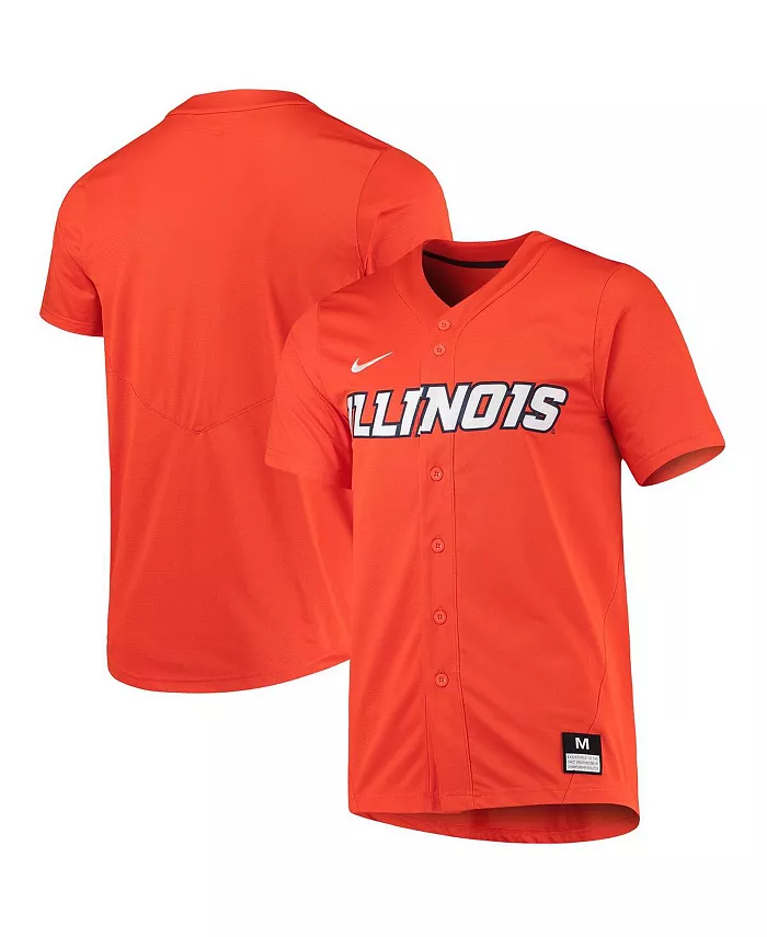 Мужская бейсбольная джерси Illinois Fighting Illini, оранжевая, реплика Nike — фото 4
