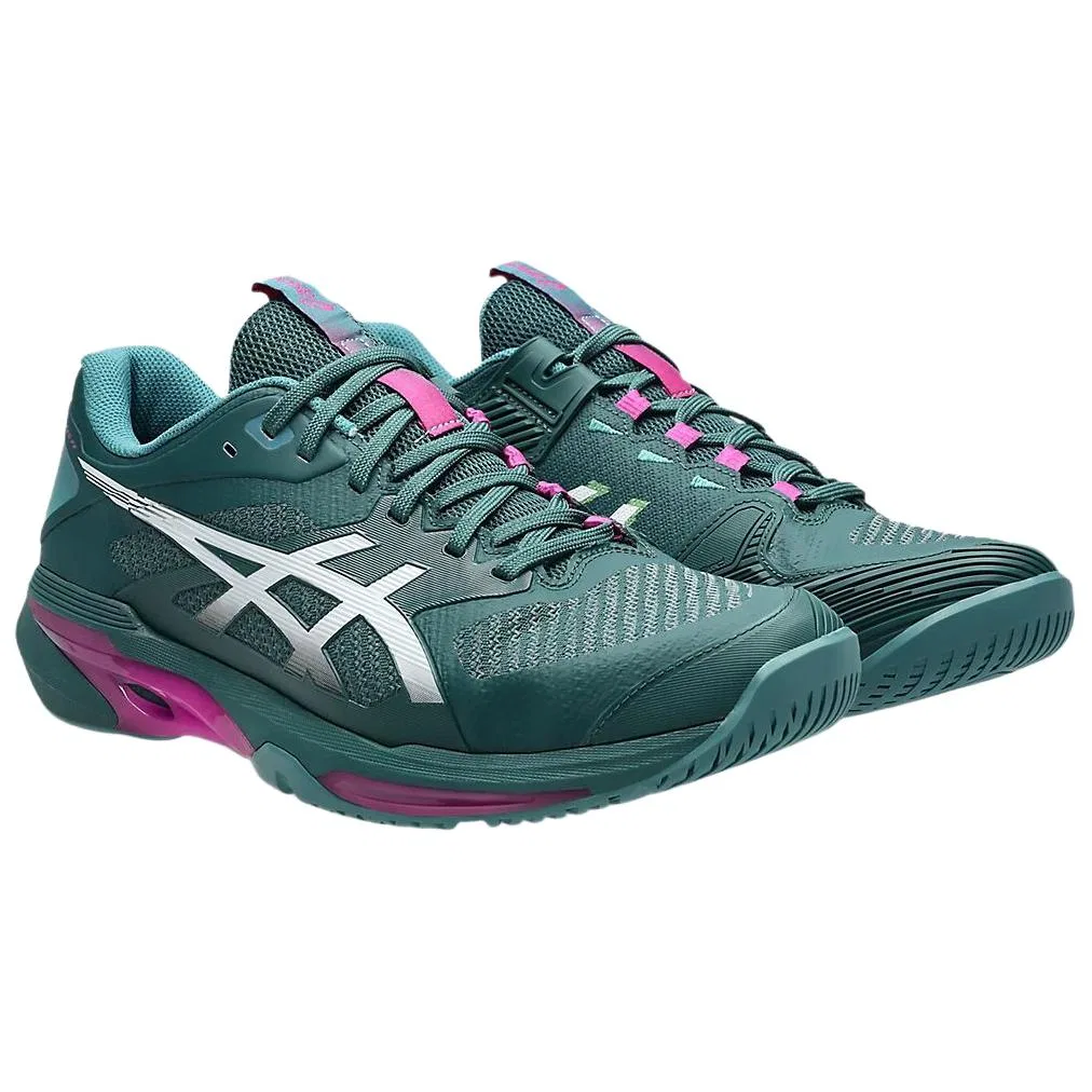 Кроссовки теннисные ASICS Green Silver — фото 4