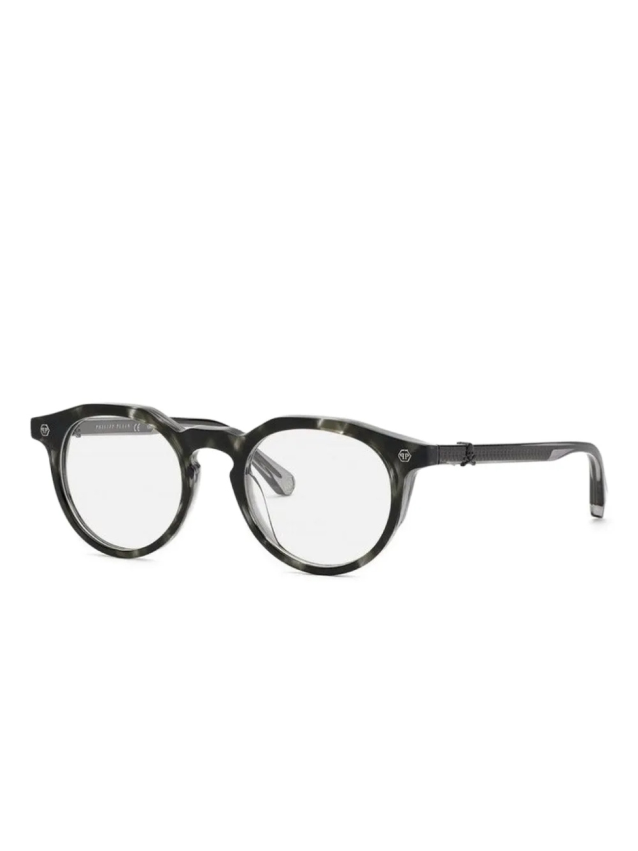 

Очки Philipp Plein Eyewear marbled round frames, серый