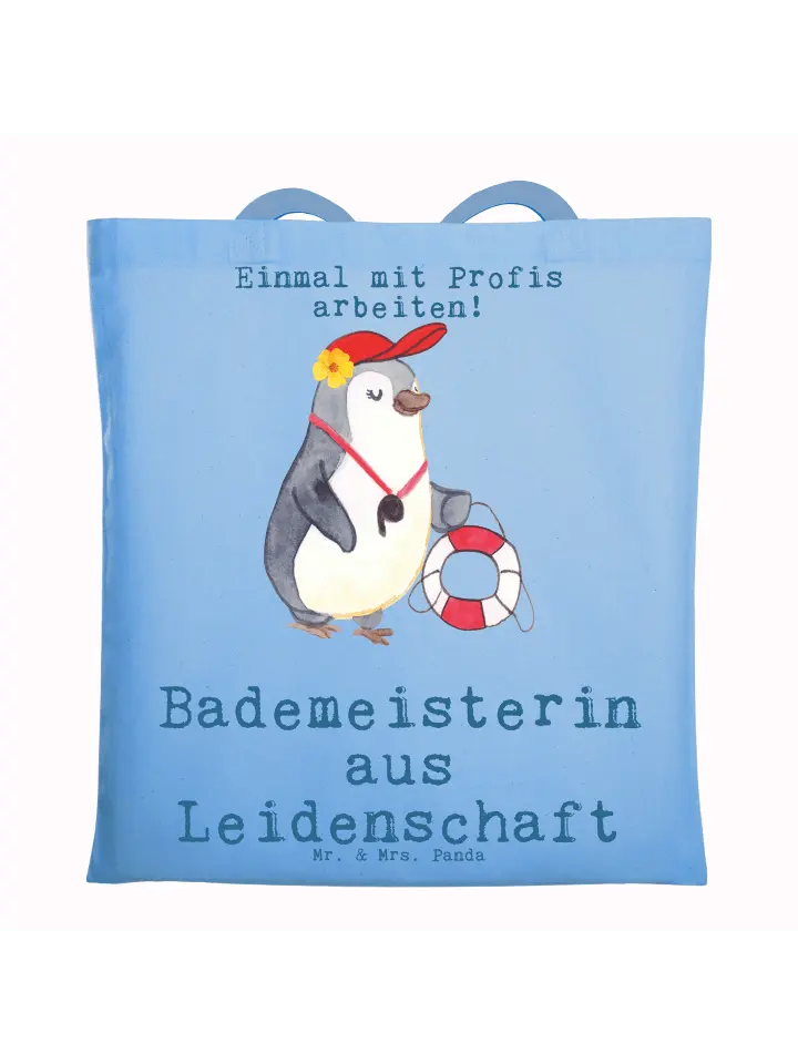 

Сумка для переноски Mr & Mrs Panda Bademeisterin Leidenschaft, небесно-синий