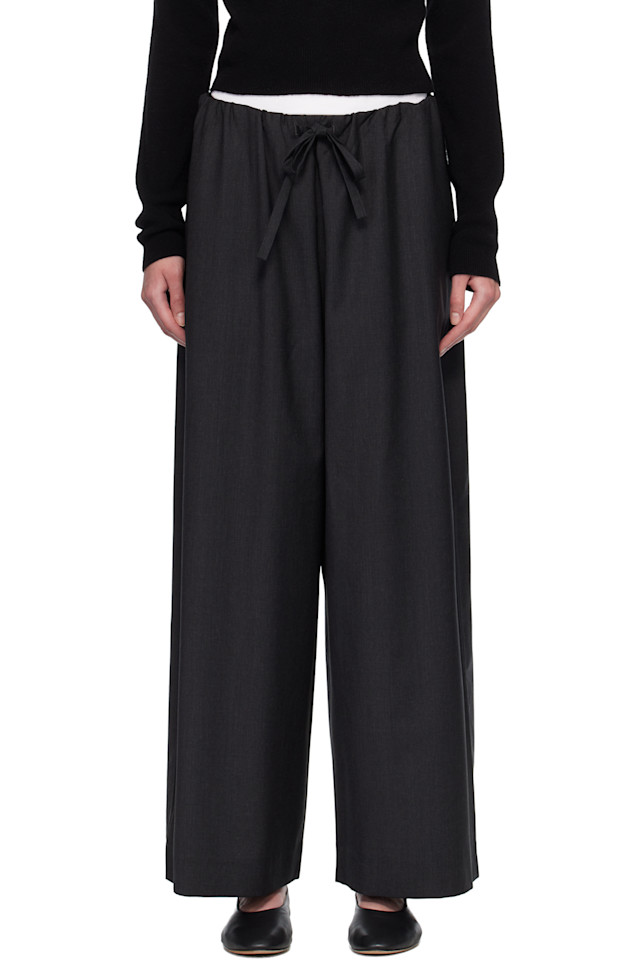 

Toteme Серые вечерние брюки на шнуровке