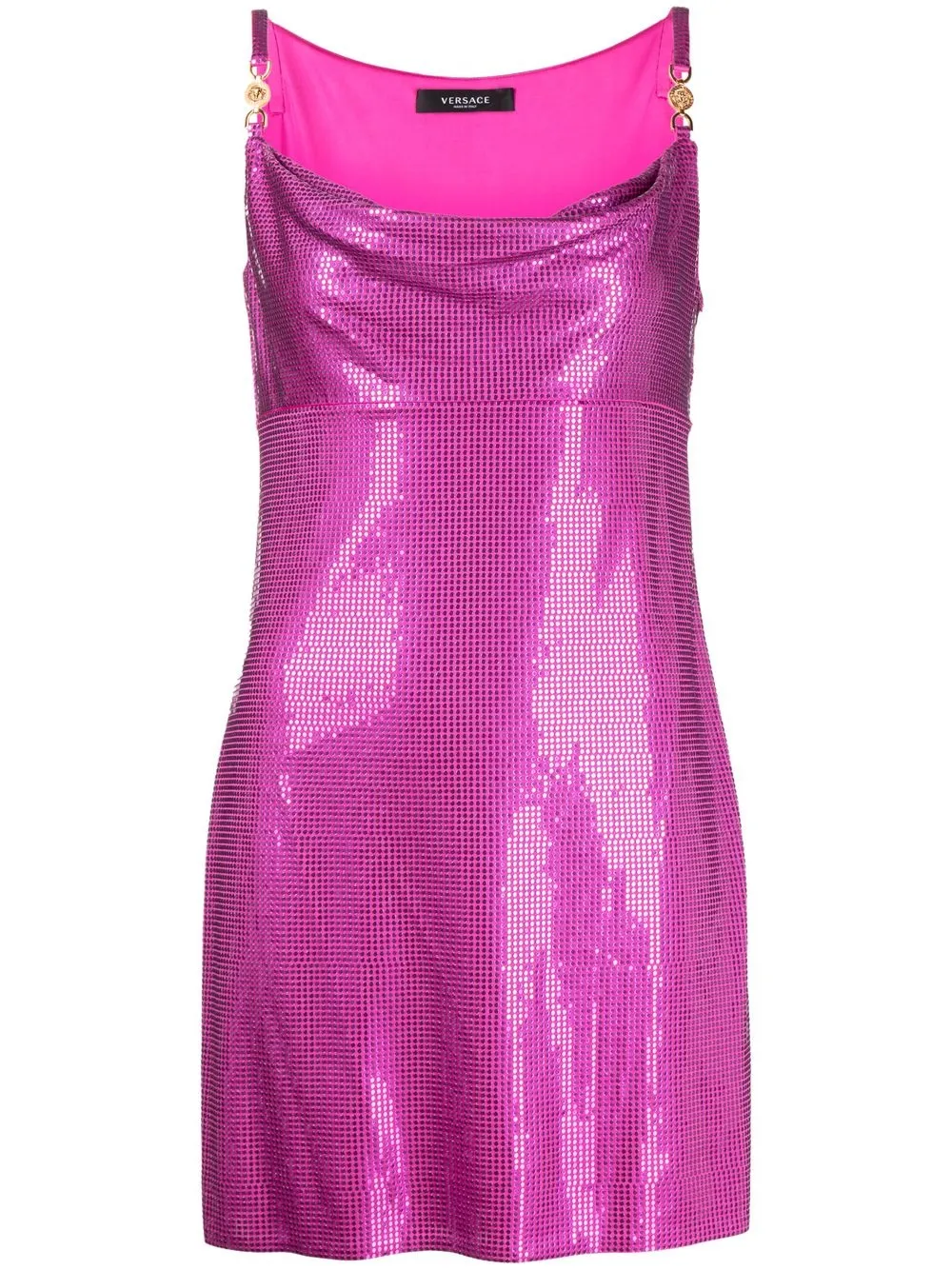 

Декорированное платье мини VERSACE, розовый