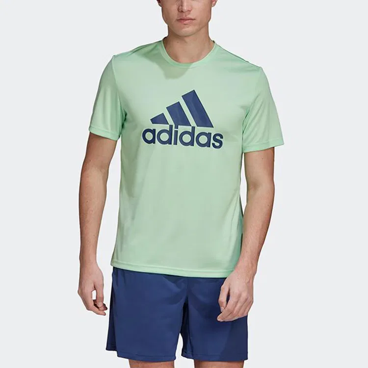 Футболка Adidas зеленая с круглым вырезом — фото 4