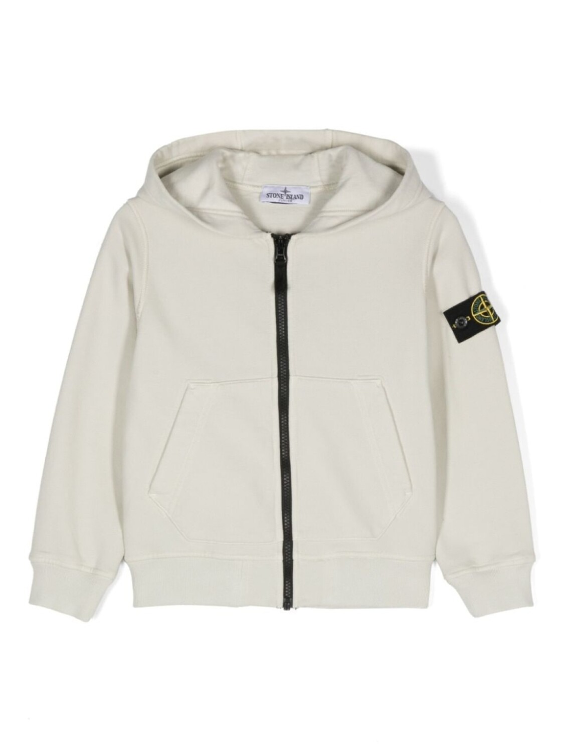 

Stone Island Junior толстовка с капюшоном на молнии с изображением компаса, нейтральный цвет