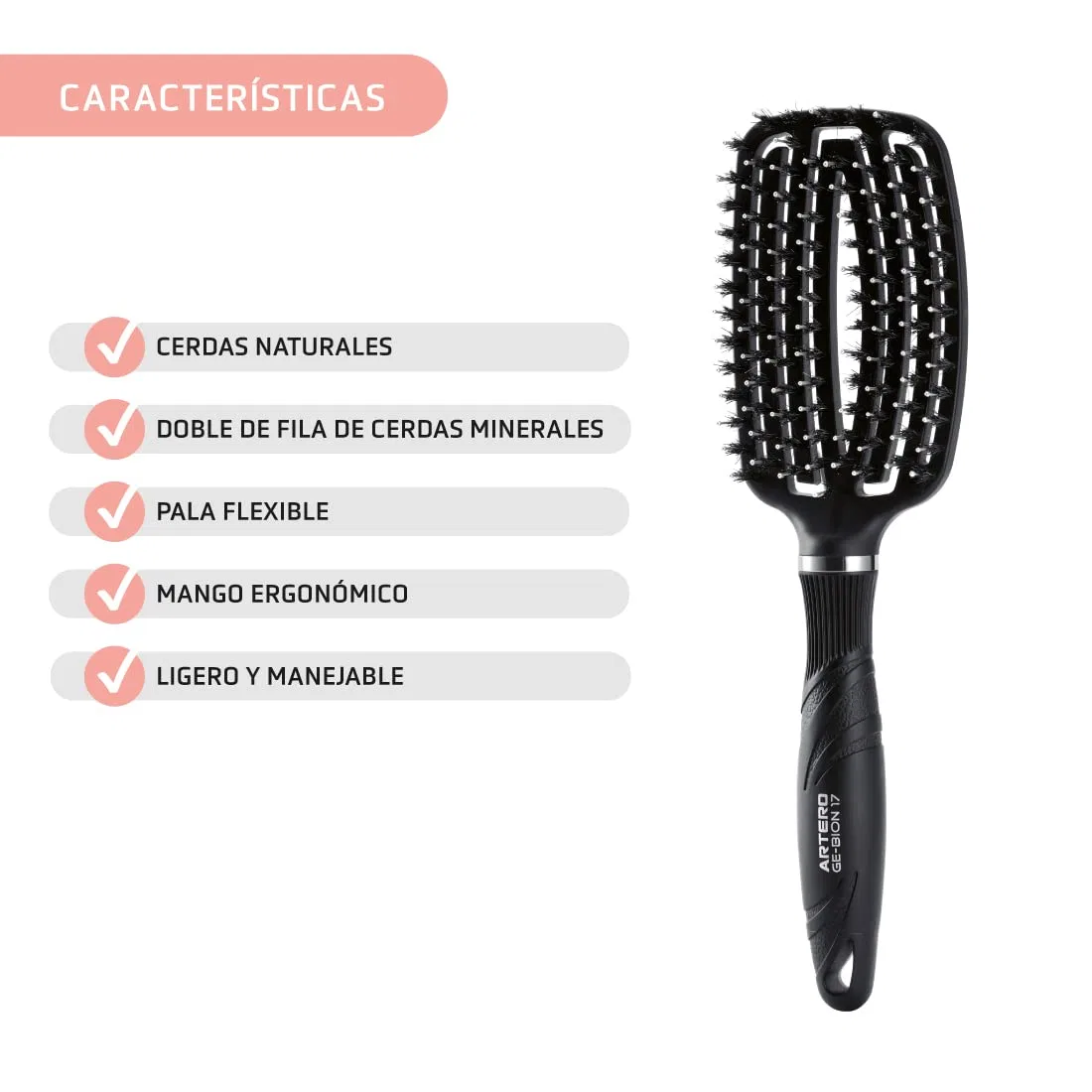 Вентилируемая изогнутая щетка для волос Ge-Bion17 Curve Vent Brush Artero — фото 3