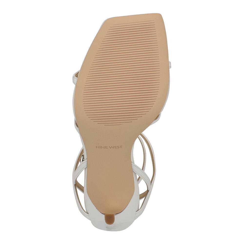 Женские босоножки на высоком каблуке Nine West Tidle, цвет Light Natural Patent — фото 3